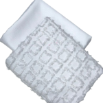 White textured fabric and a solid blue cotton fabric 2yards each