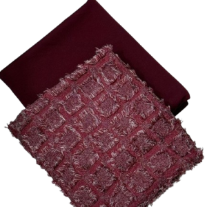 Wine textured fabric and a solid wine cotton material 2yards each