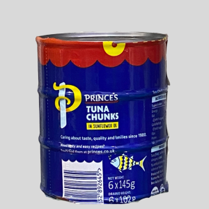 Princes Tuna Chunks in Sunflower Oil.