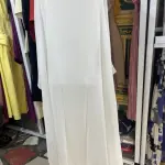 White Chiffon Abaya |kaftan |boubou, styled with an inner slip