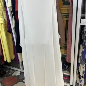 White Chiffon Abaya |kaftan |boubou, styled with an inner slip