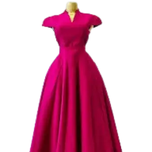 Cap-sleeve, Fit-and-Flare Midi Dress.