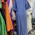 Denim cargo maxi dress