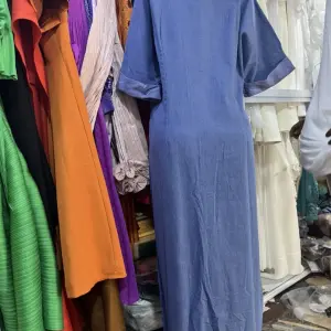 Denim cargo maxi dress