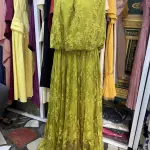 Luna Lace Bandeau Gown in Pistachio Green .