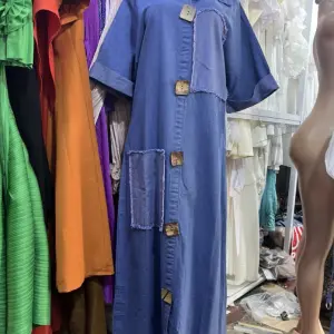 Denim Cargo Maxi Dress