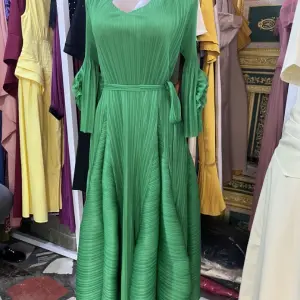 Plisse Midi Miyaki Pleated Gowns