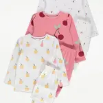 3-pack of Girls' Long-Sleeve Pyjamas 12months to 14years