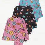 George fun Food Long Sleeve Pyjamas 3 Pack 12months to 14years