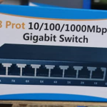 Generic, Unmanaged 8-Port 10/100/1000Mbps Gigabit Switch, a common type of network switch