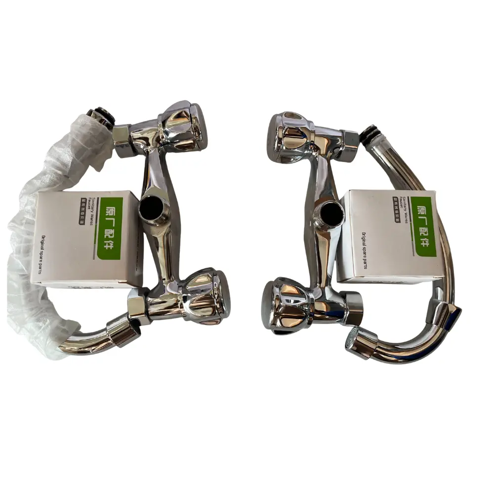 Wall-mounted, dual-handle bath or shower mixer faucets