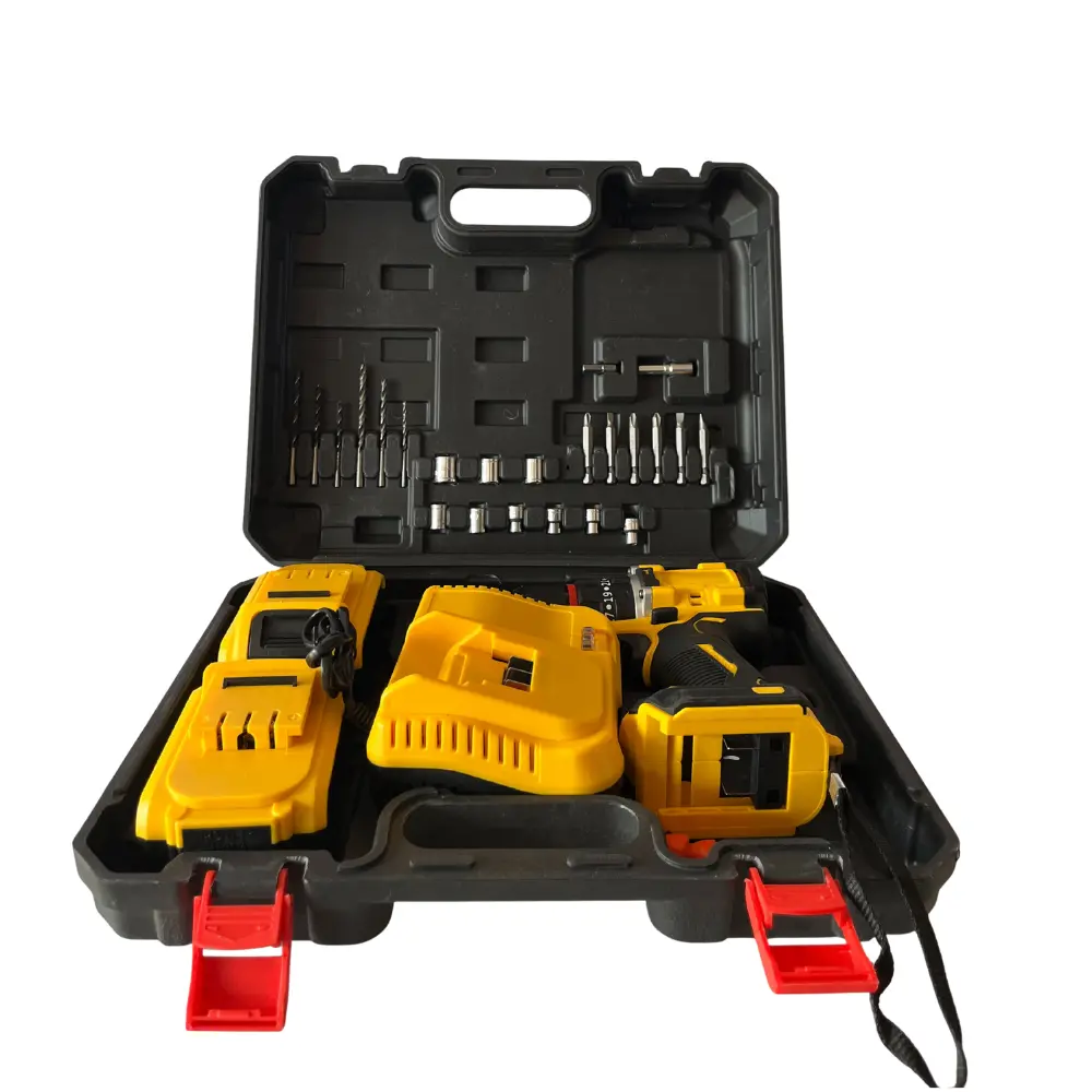 Generic Brand Yellow And Black Cordless Drill Kit.