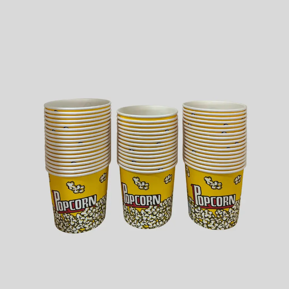 50pcs Popcorn Plastic Bowl - Movie Theater Popcorn Bucket Bowl - Popcorn Tube for Movie Night - Popcorn Tubes for Carnival - Popcorn Cups