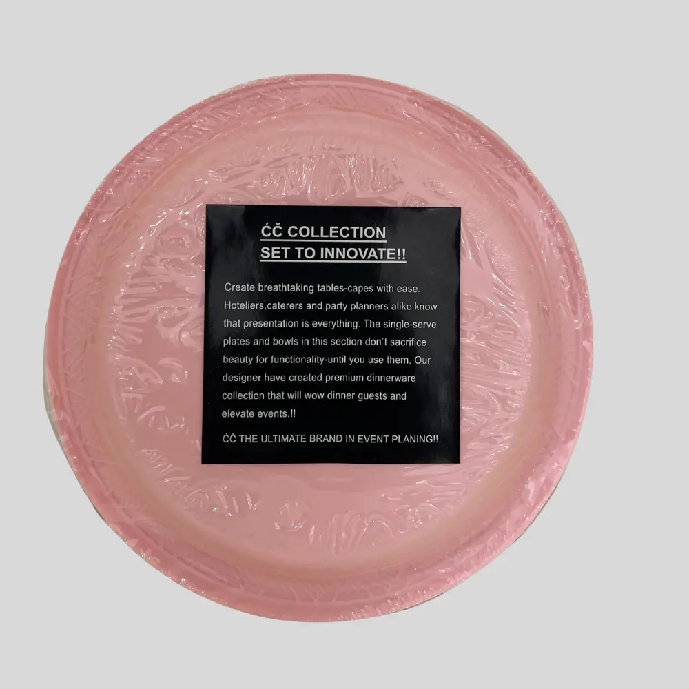 CC Cut Crystal Plastic Plates 25Pcs