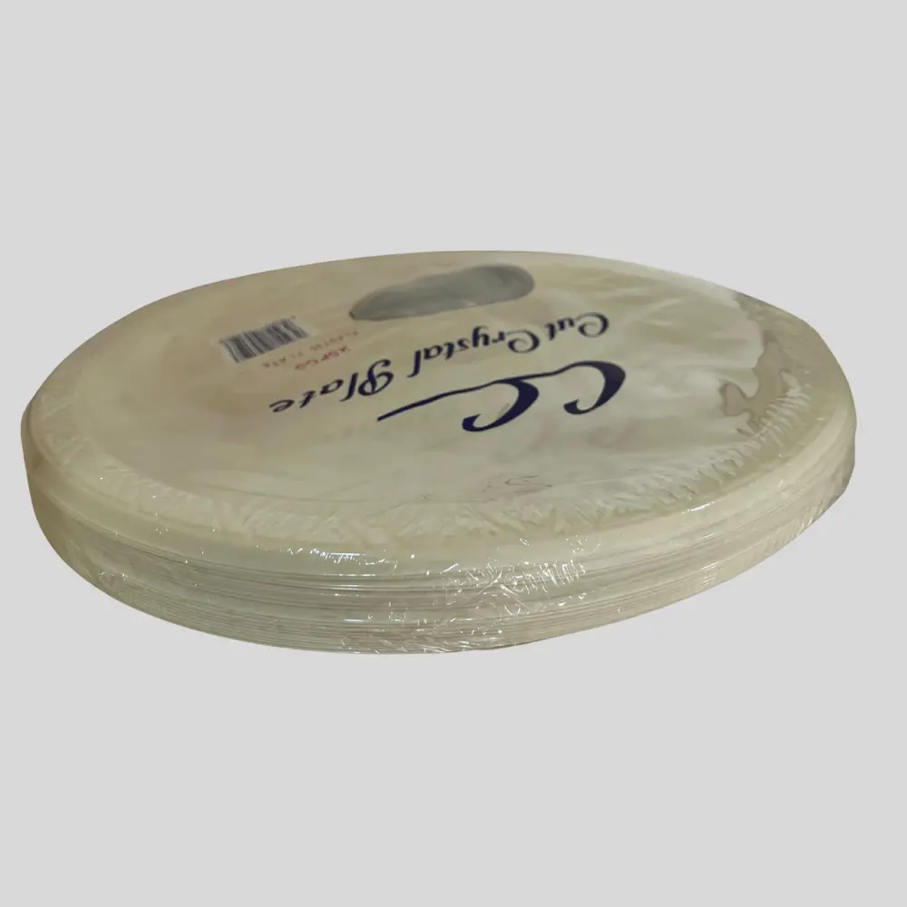 CC Cut Crystal Plastic Plates 25Pcs