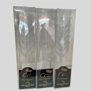 Disposable Plastic Champagne Flutes made in a "cut crystal" Style 170ml 6 units