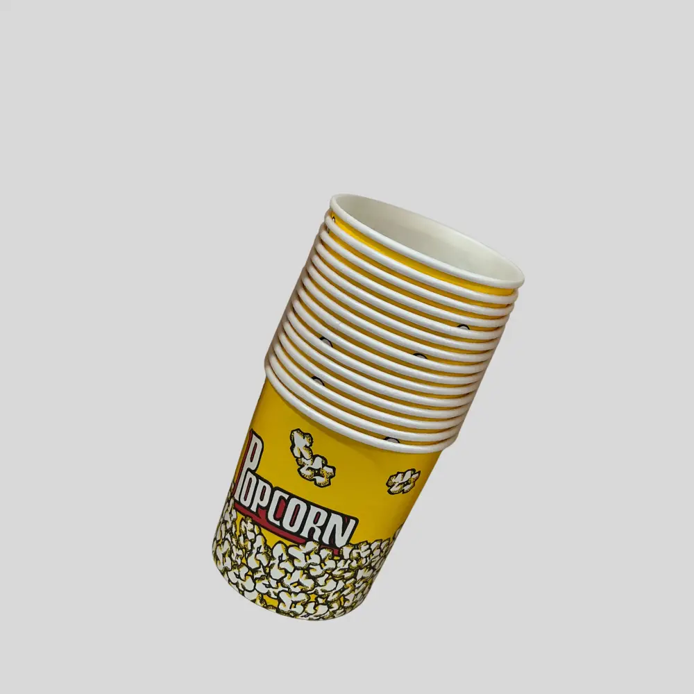 50pcs Popcorn Plastic Bowl - Movie Theater Popcorn Bucket Bowl - Popcorn Tube for Movie Night - Popcorn Tubes for Carnival - Popcorn Cups