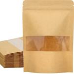 Blisstime 50 Pack Kraft Stand Up Zip Lock Pouch Bags