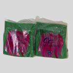 CC-Branded "Cut Crystal Fork" Plastic Forks-Caribbean Green Plastic Forks.