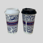 Disposable Paper Coffee Cups with Lid 25Pcs