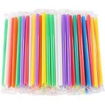 Smoothie, Milkshake Plastic Large Colored Big Bubble Straw 100 Pieces