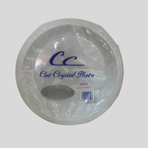 CC Cut Crystal Plastic Plates 25Pcs