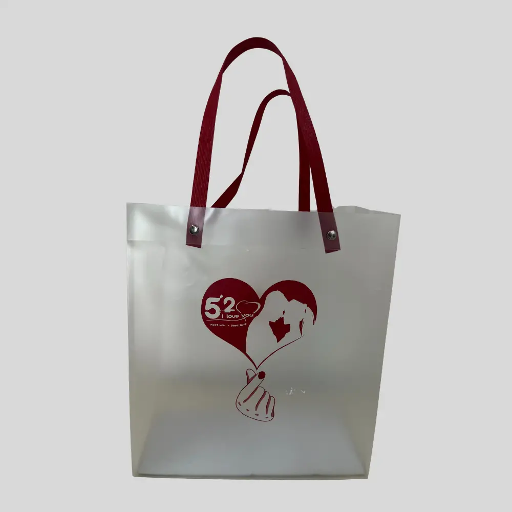 Gift bag witha red heart design and handles. 20PCS