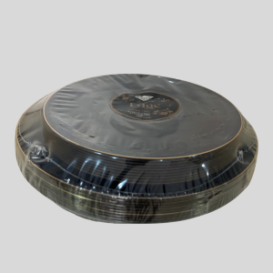 Decor Edge Elegant Disposable Plastic Plates with a Black and Gold Rim 15 Pcs