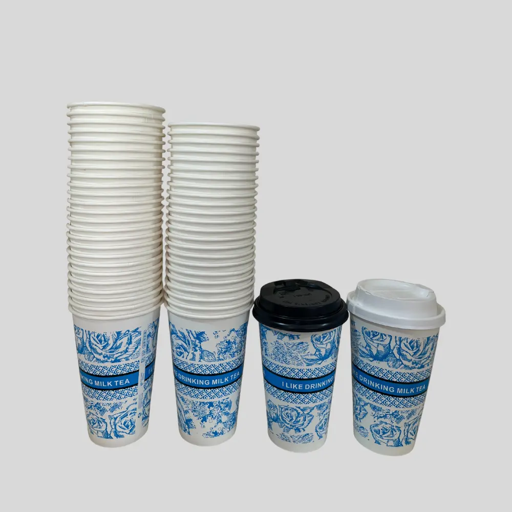 Disposable Paper Coffee Cups with Lid 25Pcs