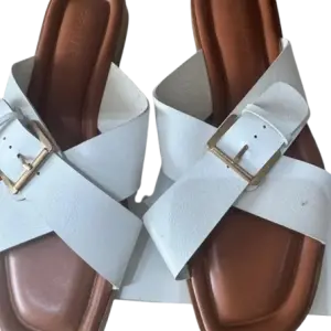 Square-Toe Flat Sandals