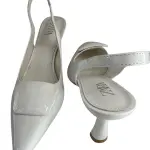 Zara Faux patent slingback shoes in a pointed Toe and a stiletto Heel.