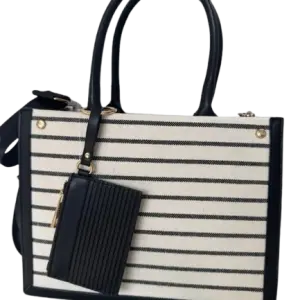 Aldo DASPIAS striped tote bag with a pouch, in a black combo color.