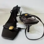 Zara Heeled Sandals with Gold-tone metal