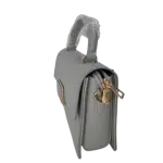 Mini Handbag with Top Handle Satcheling a prominent rectangular Gold-tone clasp