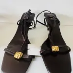Zara Heeled Sandals with Gold-tone metal