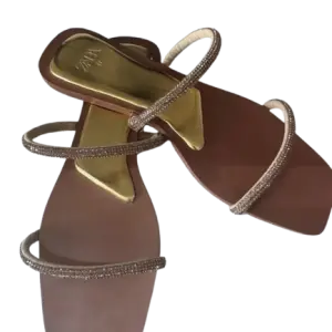 Strappy, Crystal-Embellished Sandals Zara