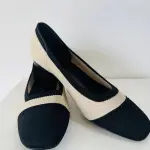 Two-Tone, Cap-Toe Chunky Heels in Fran Comanatti