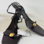 Zara Heeled Sandals with Gold-tone metal