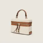 Zara Rigid Box Bag in a Vintage-inspired Satchel with shape and contrasting textures.