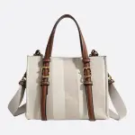 Zara Cream and Brown Mini Tote Bag