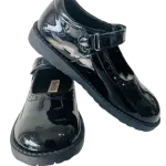 Crabkids pair of Mlack Mary Jane-Style School Shoes
