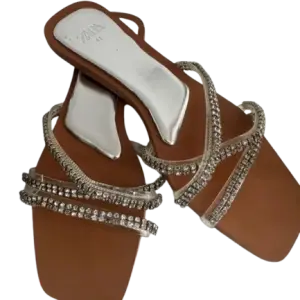 Zara Women's Rhinestoned Straps Sandals.