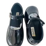 Crabkids pair of Mlack Mary Jane-Style School Shoes