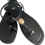 minimalist black thong sandals ZARA
