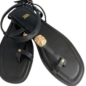 minimalist black thong sandals ZARA