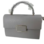Mini Handbag with Top Handle Satcheling a prominent rectangular Gold-tone clasp