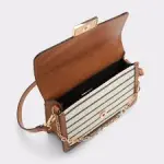 Aldo SLOANA Striped Satchel Crossboby bag, Brown trim and Gold-tone Hardware.
