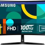Samsung 27″ Essential S3 (S36GD) Series FHD 1800R Curved Computer Monitor, 100Hz, Game Mode, Advanced Eye Comfort, HDMI and D-sub Ports
