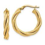 Twisted Gold Hoop Earrings.