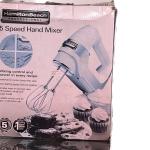 Hamilton Beach 5-Speed Electric Hand Mixer with Whisk, Traditional Beaters, Snap-On Storage Case, 250 Watts, White